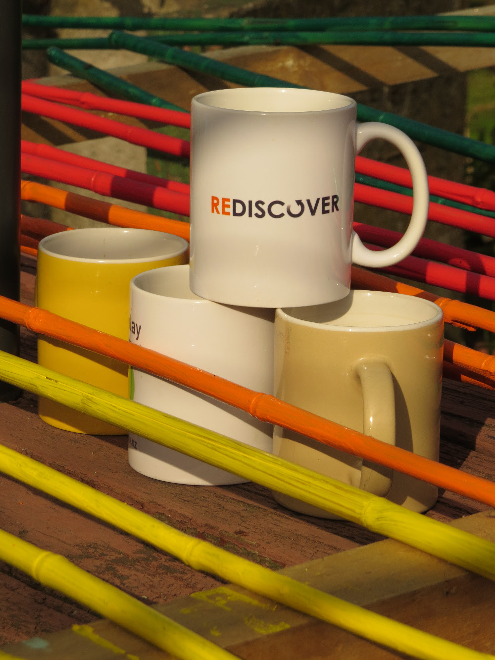 painted bamboo stakes