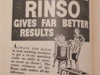Self Help Cook Book advertising 1939: Rinso Self Help Cook Book advertising 1939: Rinso