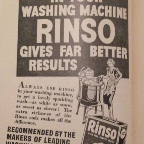 Self Help Cook Book advertising 1939: Rinso