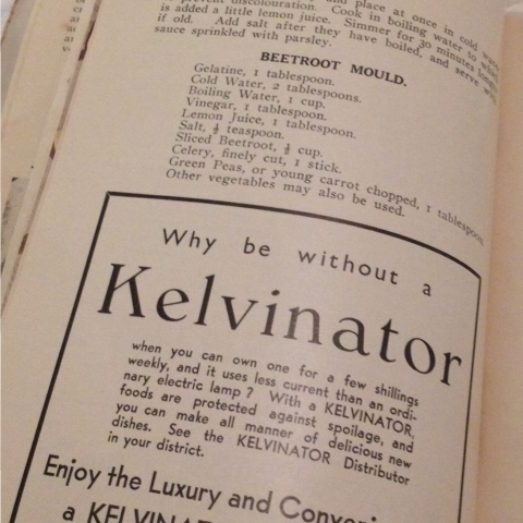Self Help Cook Book advertising 1939: Kelvinator