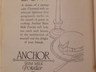 Self Help Cook Book advertising 1939: Anchor Milk Powder Self Help Cook Book advertising 1939: Anchor Milk Powder