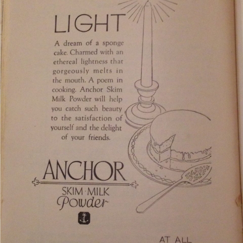 Self Help Cook Book advertising 1939: Anchor Milk Powder