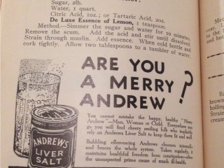 Self Help Cook Book advertising 1939: Andrews Self Help Cook Book advertising 1939: Andrews