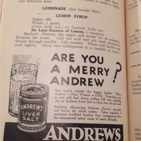 Self Help Cook Book advertising 1939: Andrews