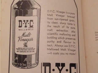 Self Help Cook Book advertising 1939: DYC Vinegar Self Help Cook Book advertising 1939: DYC Vinegar