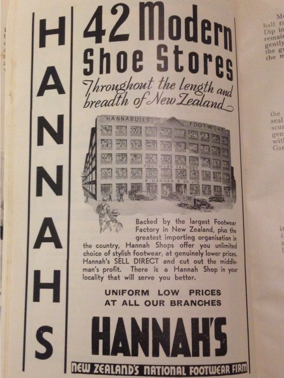 Self Help Cook Book advertising 1939: Hannahs