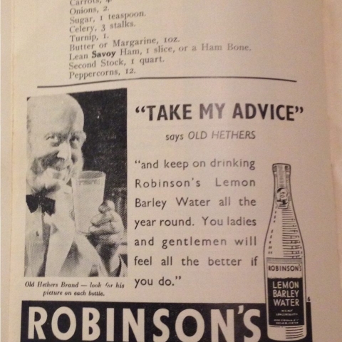 Self Help Cook Book advertising 1939: Robinson's
