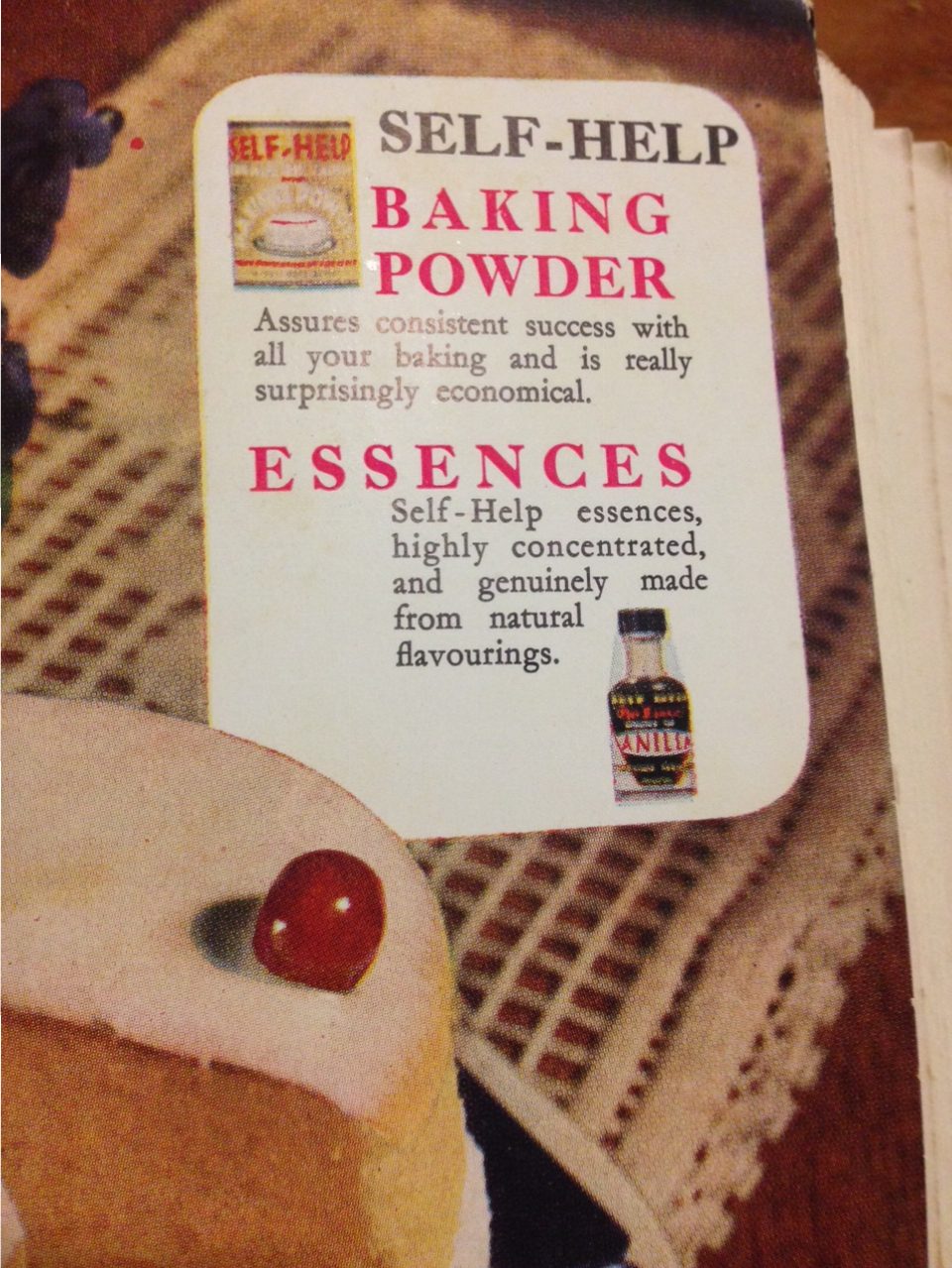 Self Help Cook Book advertising 1939: own brand baking powder