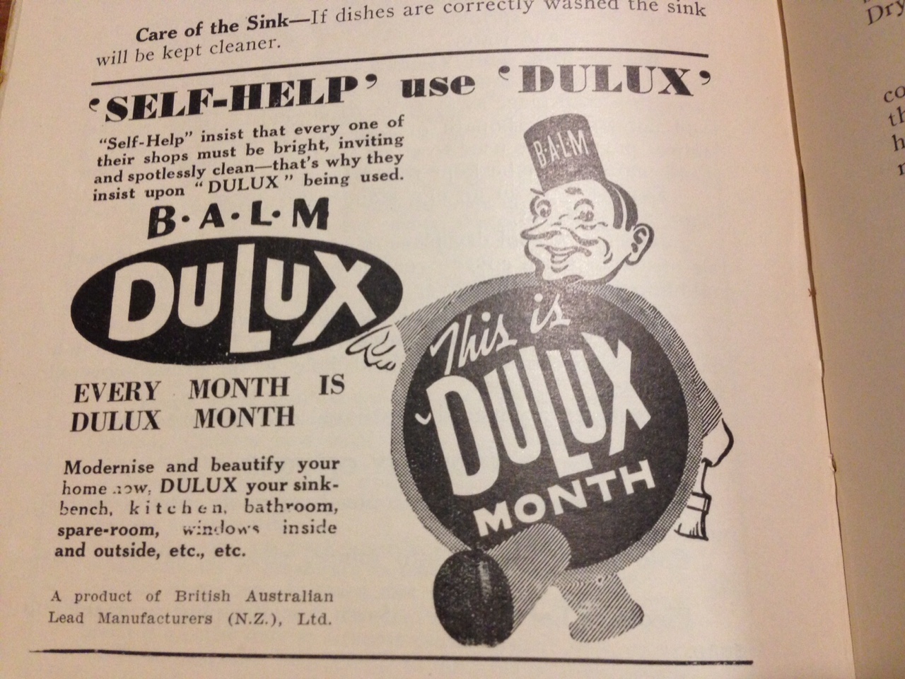 Self Help Cook Book advertising 1939: Dulux