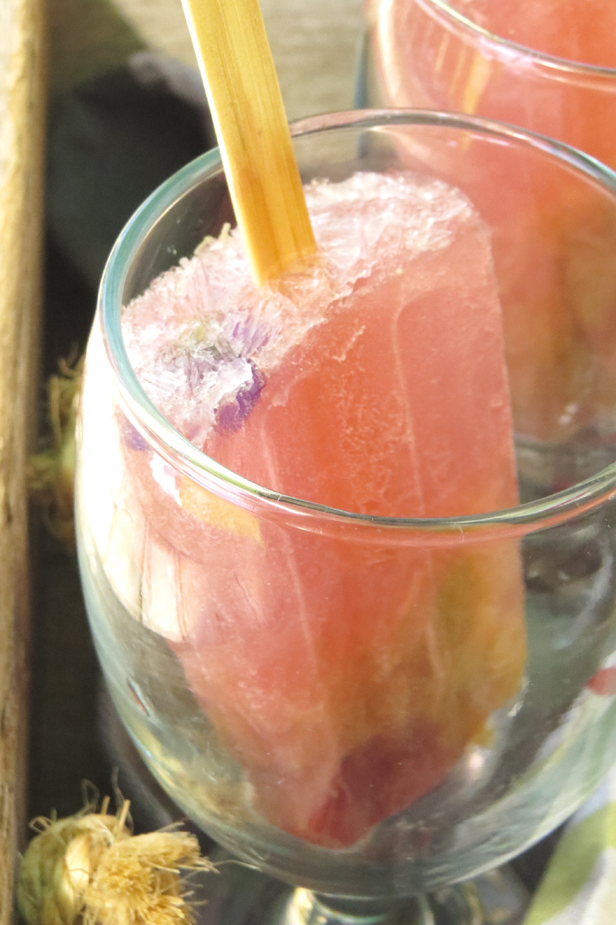 Rhubarb Frose Ice Pops
