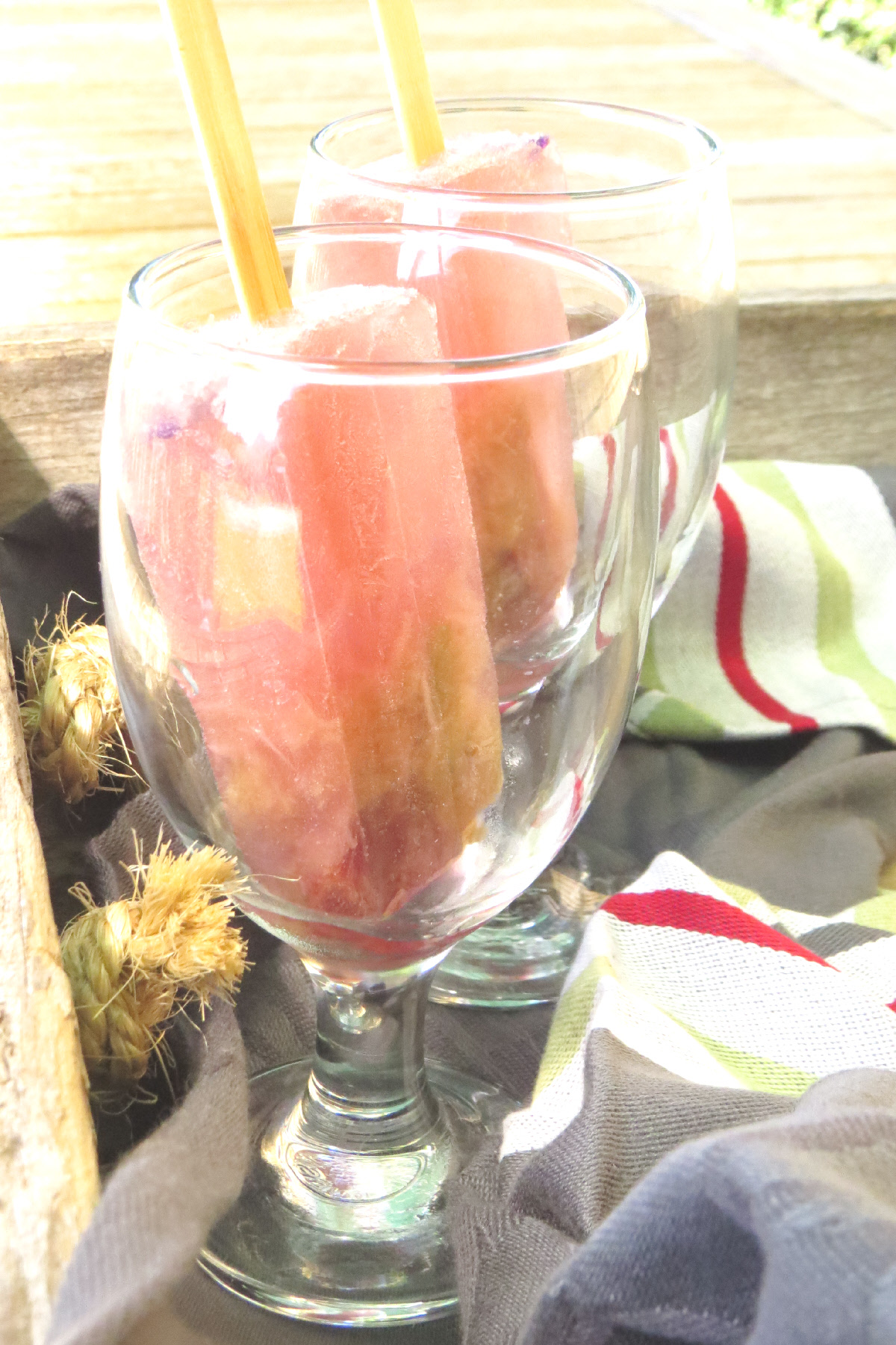 Rhubarb Frose Ice Pops